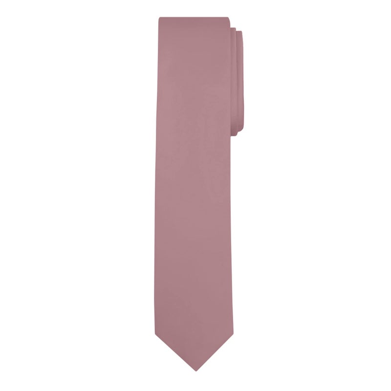 Jacob Alexander Men's Skinny Width 2" Solid Color Tie - Dusty Rose - Image 1